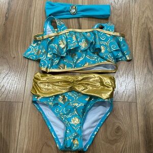 3 piece princess jasmine swim suit size 4